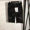 Shorts en jean noir haut taille slim slim jeans lettre imprimé short de longueur de genou