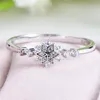 Wedding Rings Vintage Female Luxury Flower Snowflake For Women Silver Color Engagement Charm Wedding Ring Jewelry 230505