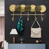 Figurines décoratives chinois sept ronds fer rangée crochets chambre salon tenture murale métal crochet porche stockage créatif