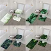 Badmatten Plantbladeren 3 stks badkamer set tropisch bos groene palmblad anti slip flanel portier vloer vloerkleden toilet deksel deksel tapijt