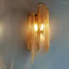 Lâmpada de parede estilo italiano Luxo Fringe Chain de alumínio ao lado da luz da sala para decoração de casa