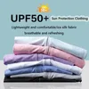 Kvinnorjackor UPF50 Sun Protection Jacket Kvinnor Ice Silk Hooded Coat för Summer Air Conditioning Clothing Andningsbar fast färg 230505