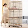 Cat Carriers Household Resin Cages Durable Kitten House Luxury Cats Villa Comfortable Pet Litter Scratch-resistant Fence With Wheels