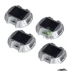 Solar Garden Lights Road Stud Deck Light podjazd ścieżka schodki szpilki Marker 6 Led biały czerwony niebieski żółty Drop Delivery oświetlenie Re Ab Dhkwk