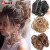 シニョンズアオシ乱雑なパン合成シニョンショートカーリー偽ヘアクロークリップヘアピースupdoポニーテールピース女性230518