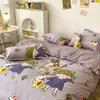 Set di biancheria da letto Set di biancheria da letto di moda Bianco Verde Biancheria da letto matrimoniale Copripiumino nordico Federa Queen Size Lenzuolo piatto Griglia classica Bambini Inverno 230504