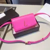 ウエストバッグ女性肩肩クロスボディミニメッセンジャーハンドバッグ財布財布ピンク本物の革ハンドバッグバゲットプレーンスミルサイズレディファッションレター