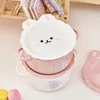 Bowls Double Handle Rabbits Lunch Box With Lid High-Looking Container For Student Dormitory