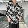 Men's Casual Shirts Korean Fashion Printed Stylish Mens Clothing 2023 Summer Trends Vacation Shirt Holiday Dress Pattern Loose Blouse Ins