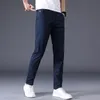 Mens Pants Summer Casual Men 98%Cotton Solid color Business Fashion Slim Fit Stretch Gray Thin Trousers Male Brand Clothing 230504