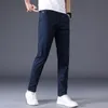 Herenbroeken Zomer Casual Men 98%Katoen vaste kleur Zakelijk mode Slim Fit stretch grijs dunne broek mannelijk merk kleding 230504