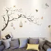 Bakgrunder 187*128 cm Big Size Tree Wall Stickers Fåglar Blomma heminredning Bakgrundsbilder för vardagsrum sovrum diy vinylrum dekoration 230505