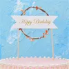 100st Cake Topper Insert Card Lysande krans Kaka Insats Kort Happy Birthday Cake Decoration Festlig bröllopsfest