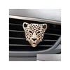 Decorazioni per interni Oggetti decorativi Figurine Deodorante per auto In Decor Diffusore di aromi Vent Clip Diamond Leopard Solid Per Blin Dhzie