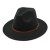 Wide Brim Hats Bucket Navy green fedora hat autumn and winter big brimmed men women felt Panama jazz 230504