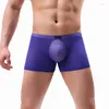 Underbyxor eur size sexig ultra-tunn utan skräp män ren mesh boxer shorts transparent se genom sömlösa trosor manliga cuecas