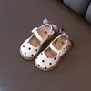 Sandals Girls Half Sandals Spring Summer Shoes Toddlers Little Children Shoes Cut-outs Dots with Bowtie Bow-knot on The Back Sweet 230505