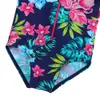 Baohulu Navy Floral Baby Swimwear Long Sleeve Upf50 여자 수영복 어린이 수영복 유아 수영복 Beachwear 230504