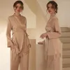 Women's Sleepwear 2023 Bridal Pajamas Suit Kimono&pant 2Pcs Outfit Sexy V-Neck Home Clothes Women Silk Satin Long Pyjamas Pour Femme