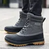 Safety Shoes Plus Size 47 Outdoor Men Boots Winter Snow Boots for Men Training Work Boots Waterproof Slip-Resistant Keep Warm Winter Shoes 230505
