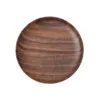 Plates Black Walnut Wooden Dinner Round Wood Easy Cleaning & Lightweight For Dishes Snack Dessert Classic Plate Gifts