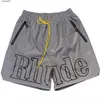 T-shirts hommes Rhude Mens Shorts Summer High Street Alphabet Imprimer Cordon 3Mreflective Hip-Hop Pantalon décontracté Plage Cinq points Shorts Hommes à la mode