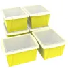 Storex 4 Gallon Plastic Storage Bin with Lid, Fits Letter-Size Paper, Yellow, 6-Pack