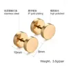 Stud -oorbellen 3Pair/Lot Anti Allergy Titanium Hip Hop Brand Sieraden Dumbbell oorr Circulaire hipster rock rapper Eordrop