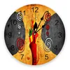 Wall Clocks Women Stone Pattern Retro Home Decorations Living Room Clock Modern Design Stickers Digital