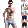 Underbyxor mäns sexiga sommar mjuka tunna transparent is silkboxare mens komfortpåse underkläder länk manlig pack
