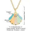 Pendant Necklaces Boho Enamel Ccallop Shells Shape High Quality Copper Gold Plated Choker For Women Summer Beach Party Jewelry