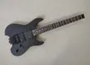 Matowa czarna bezgłowa gitara elektryczna z podmokiem Rosewood 24 progi można dostosować zgodnie z żądaniem