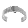 Uhrenarmbänder 22 mm Silber Mesh Edelstahlarmband Versteckte Schmetterlingsschnalle Männer Frauen Uhrenarmband Mode Ersatzarmband