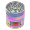 Smoking Pipes 63mm 4-layer transparent 3-hole zinc alloy on the side of a cigarette grinder with drawers