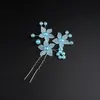 Wedding Headwear Frosted Flower Hair Ornament Bridal Wedding Handmade Ornaments Pearl Hairpin Shape Pan Hair Fork Headwear