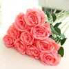 Couronnes de fleurs décoratives 10Pack blanc rose branche de rose artificielle faux fleur de soie bouquet de mariée pour la fête de mariage maison décor de la Saint-Valentin 230505