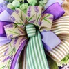 Fleurs décoratives Pâques Purple Garland vert avec lapins décor de vacances simples élégants pour chambre à la maison