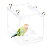 Ninhos transparentes para pássaros, banheira acrílica para pássaros enjaulados, calopsita, banho limpo para animais de estimação _ wk