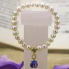 Strand 14 stile braccialetto braccialetto per le donne naturale bianco d'acqua dolce filo coltivato perline perline gioielli bracciali 7,5 pollici B3114