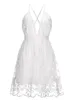 Casual Dresses Sexy Lace Mini Dresses Women Summer Off Shoulder Backless Spaghetti Strap Dress Elegant White Floral Embroidered Beach Sundress 230505