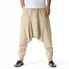 Men's Pants Unisex Harem Oversized Sarouel Drop Crotch Sweatpants Cotton Blend Bloomers Korean Chic Yoga Fitness TrousersMen's