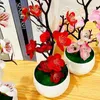 Decoratieve bloemen bloesem bloemplant simulatie bonsai realistische anti-fade faux zijde mooie neppruim voor huistafel decoratio u4r5