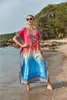 Swimwwear pour femmes Loose Bohemian Imprimé V-Neck Bikini Cover-up Summer Robe Beach Tunique Bobe de Page Pareo Bathing Costume Saida Praiawomen's