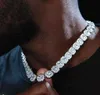 2023 Iced Out Bling CZ Miami Cuban Link Chain Choker Halsband Hip Hop Women Men Luxury VVS Moissanite Cuban Silver Color Jewelry