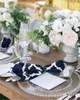 Table Napkin 4pcs Morocco Navy Blue Square Napkins 50x50cm Party Wedding Decoration Cloth Kitchen Dinner Serving
