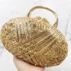 Evening Bags WHTUOHENG Champagne Color Evening Top-Handle Purses Flower Girls Diamond Shoulder Bags For Lady Party Prom Minaudiere Clutches 230505