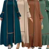Etnische kleding Elegante moslim Lange bescheiden jurk voor vrouwen Ramadan Arabisch Femme Dubai Abaya Turkije Marokkaanse Kaftan Robe avondjurk 230505