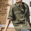 Camisas casuales para hombres EUOW American Summer de manga corta estilo Safari Hombres Camisa suelta Moda Guapa Chaqueta Marca Casual Street Boys Ropa 230505