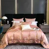 Bedding Sets 1200TC Egyptian Cotton And Satin Jacquard Patchwork Luxury Set Soft Silky Flowers Duvet Cover Bed Sheet Pillowcase