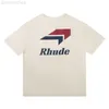 Mens T-Shirts RHUDE Arrow T Shirt Red Blue Print Casual Men Women Oversize Short Sleeved T Shirt Men Hip-hop Fashion TShirt High Quality